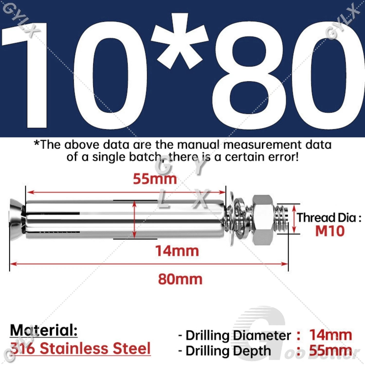 Concrete Expansion Bolts Wall Anchor Screws — M6 to M20 | Stainless Steel & Zinc Plated