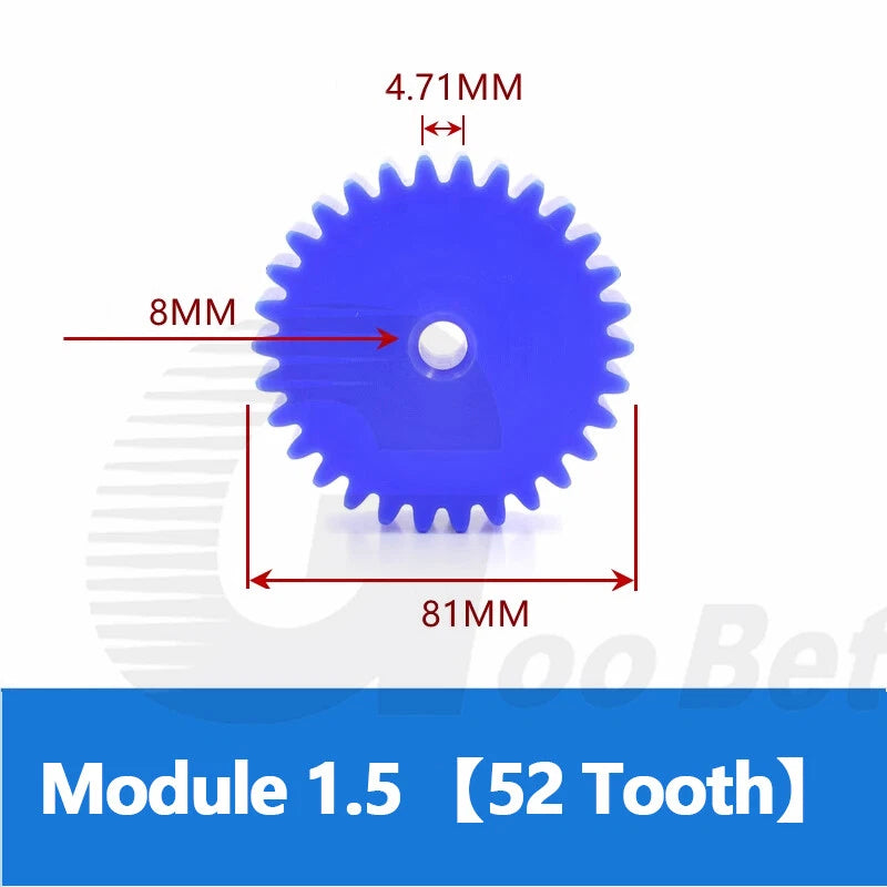 Nylon Spur Gear 12-100 Tooth Module 1.5 2 3 Pinion Motor Gear Flat Plastic Blue