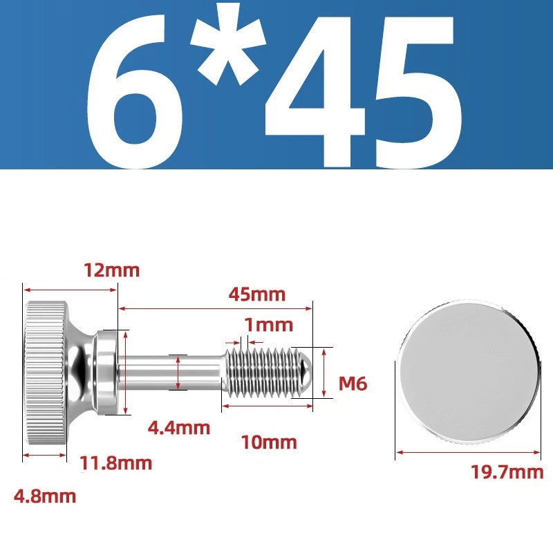 Knurled Thumb Screws Stainless Steel — M2 M2.5 M3 M4 M5 M6 M8 M10 Hand Knob Bolts