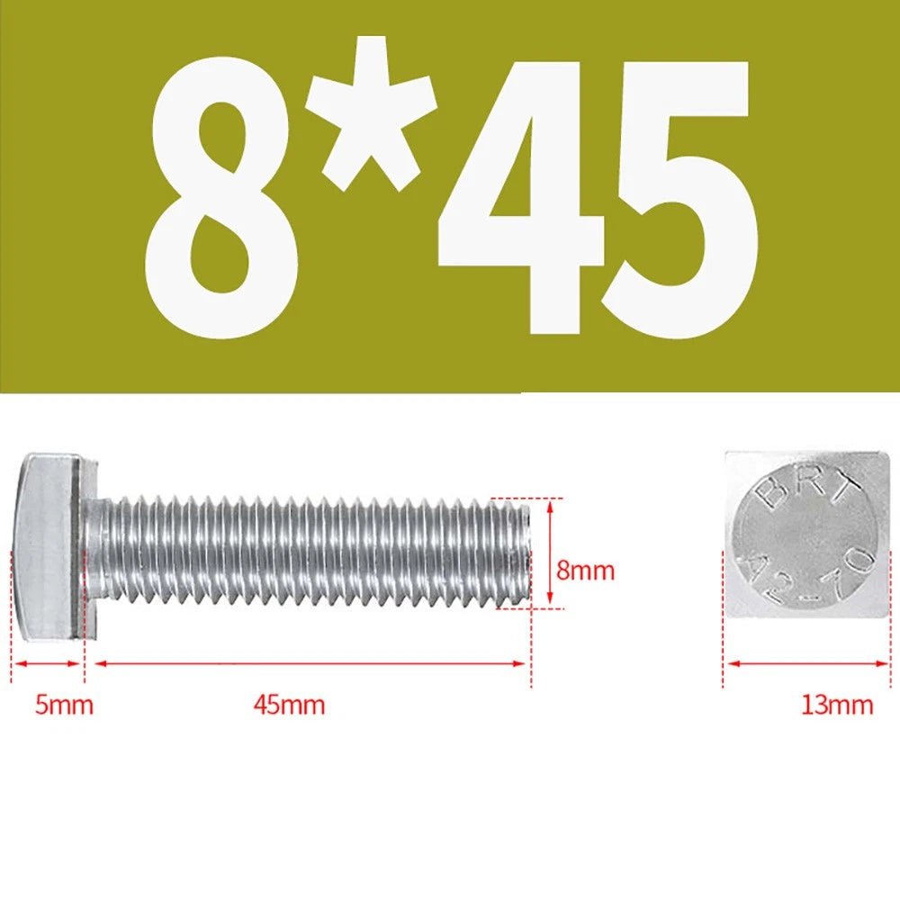 M4 M5 M6 M8 Square Head Bolts Full Thread 304 Stainless Steel — 12 to 80mm - HomeDIYer