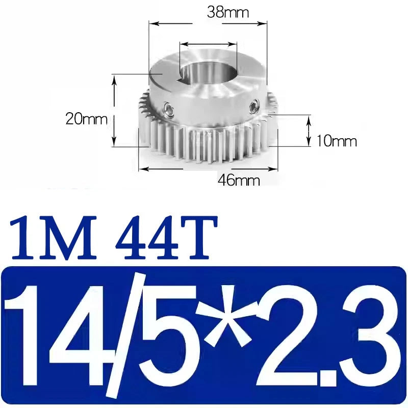Spur Gears 1M Transmission Gear With Step Stainless Steel Motor Gear 32~50 Teeth
