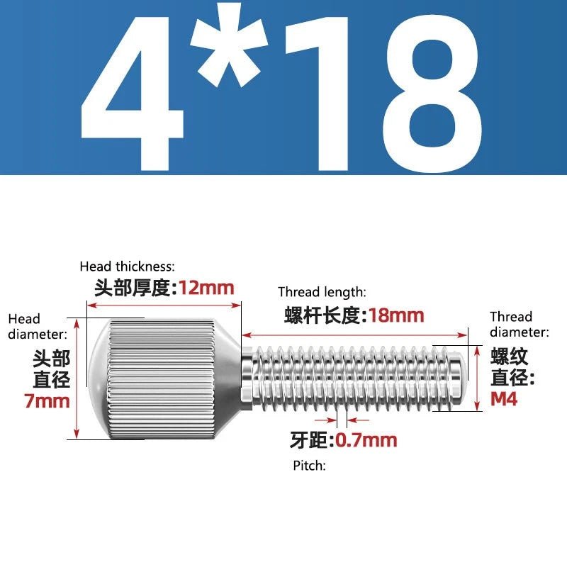 A2 Stainless Steel Knurled Thumb Screws – Small Head, Hand Tighten Fasteners (M2 to M8) - HomeDIYer
