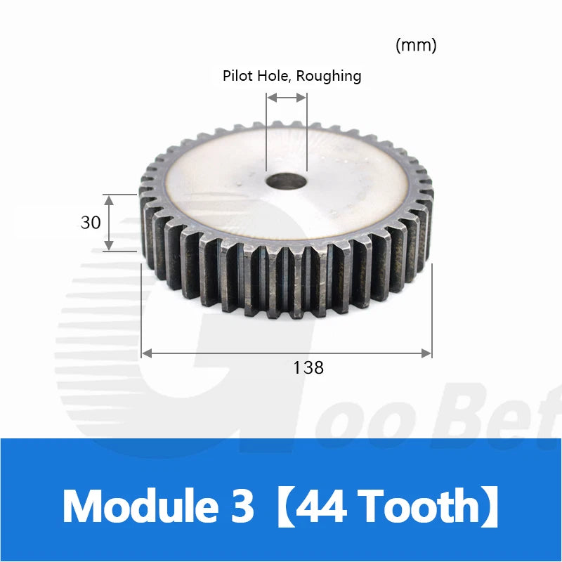 Module 3 Spur Gear C45 Steel 12 - 120 Tooth Hardened Motor Pinion Cogwheel Flat