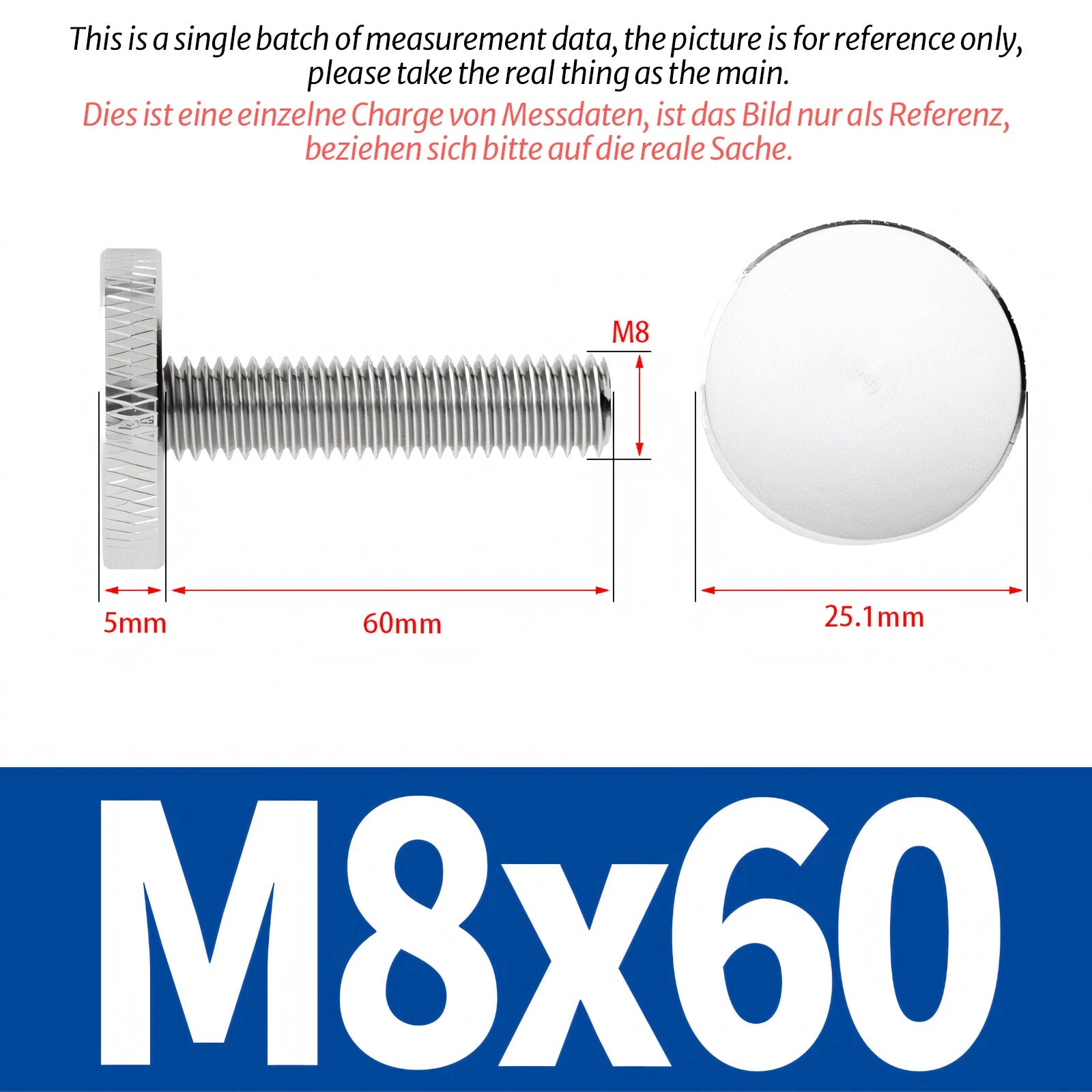 Knurled Thumb Screws Large Flat Head 304 A2 Stainless Steel M3 M4 M5 M6 M8 M10