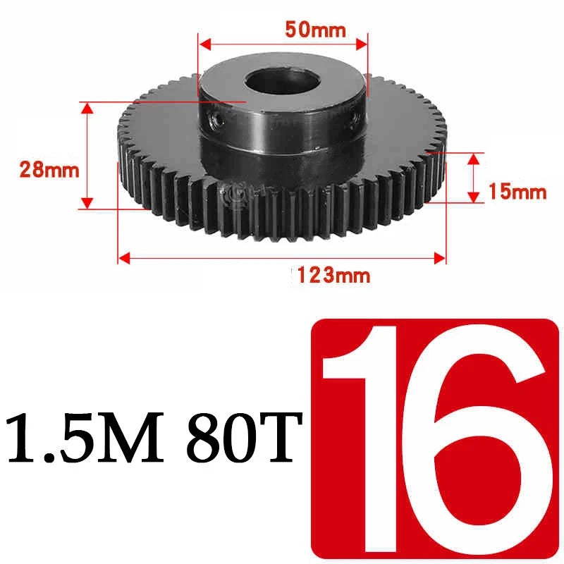 Spur Gears 1.5 Mod Transmission Gear With Step 45#Steel Pinion Motor Gear 30/80T