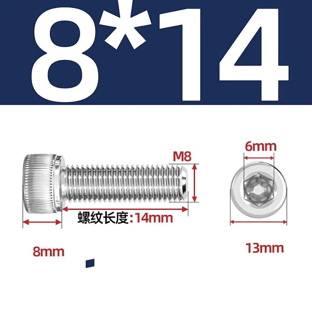 Socket Head Cap Screws – A2 Stainless Steel, M6 to M24, Hex Drive (DIN 912)