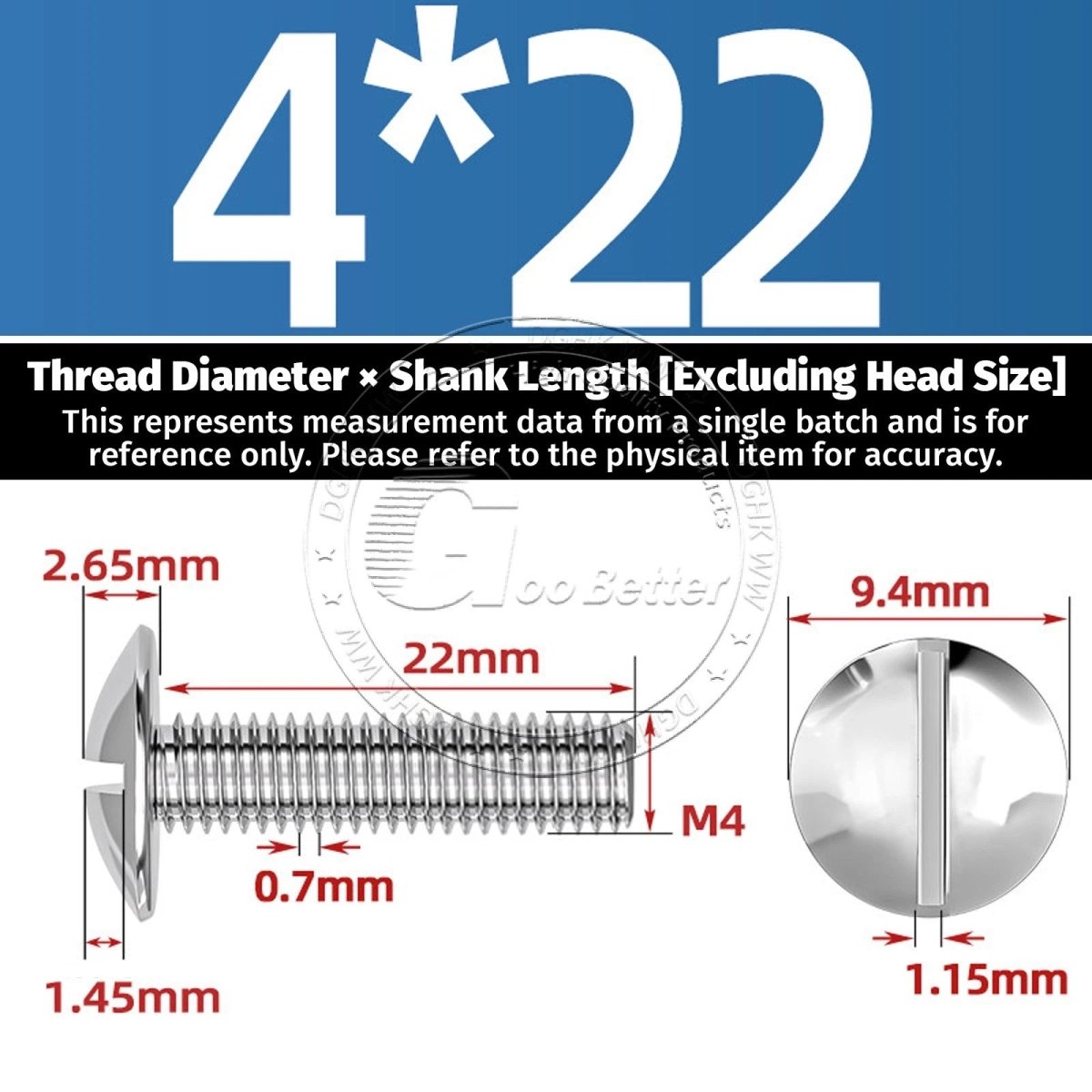 A2 Stainless Steel Mushroom Head Slotted Machine Screws — M2 to M8, Multiple Lengths - HomeDIYer