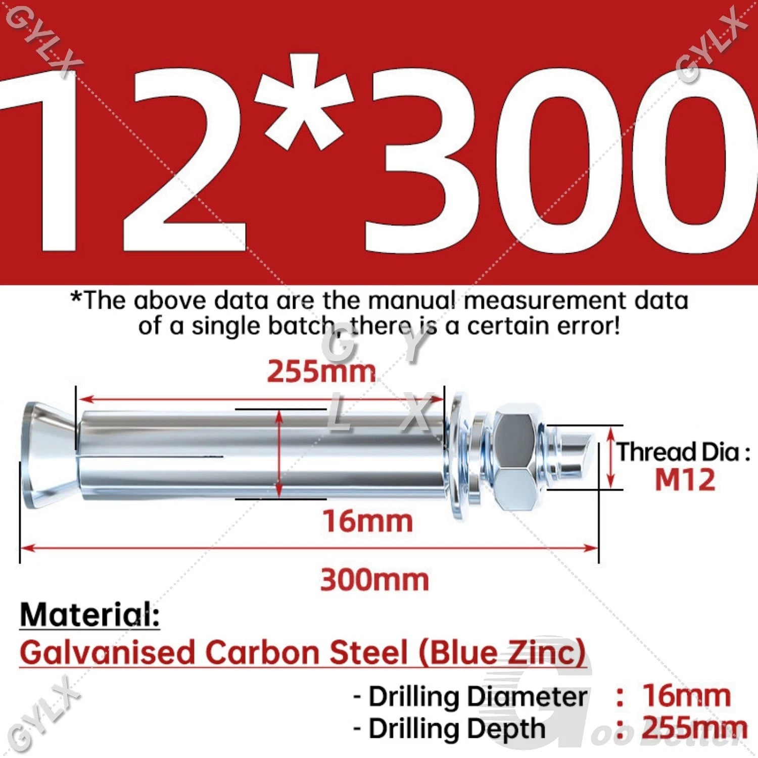 Concrete Expansion Bolts Wall Anchor Screws — M6 to M20 | Stainless Steel & Zinc Plated