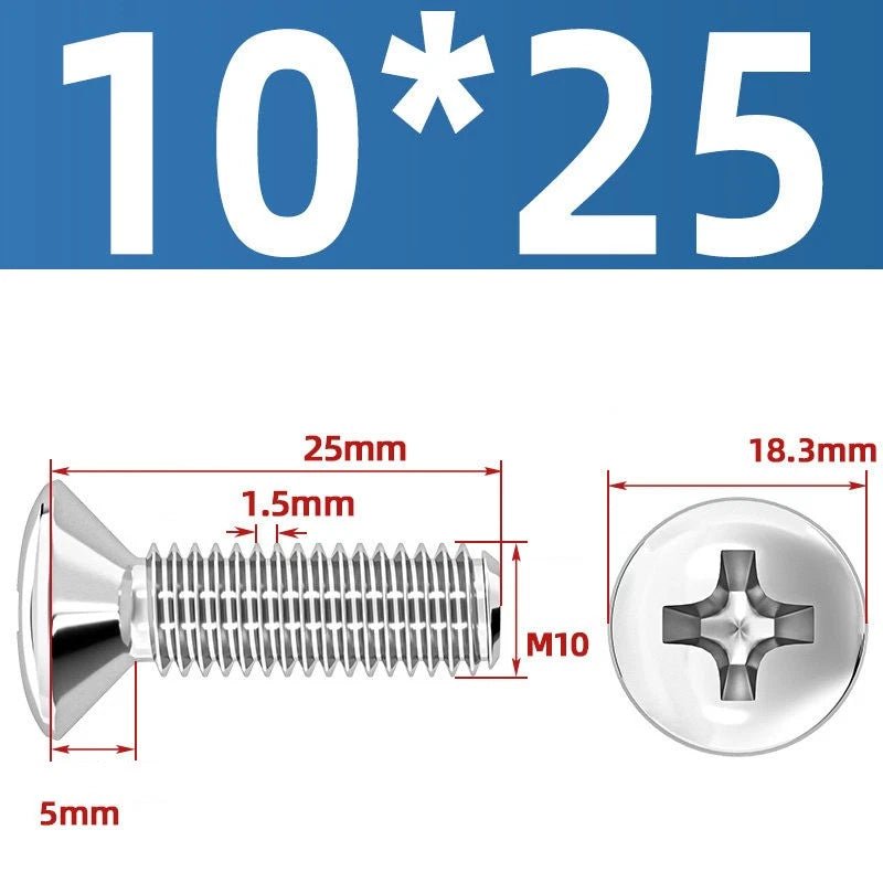 Phillips Oval Head Machine Screws Stainless Steel — M1.6 to M10, All Sizes - HomeDIYer