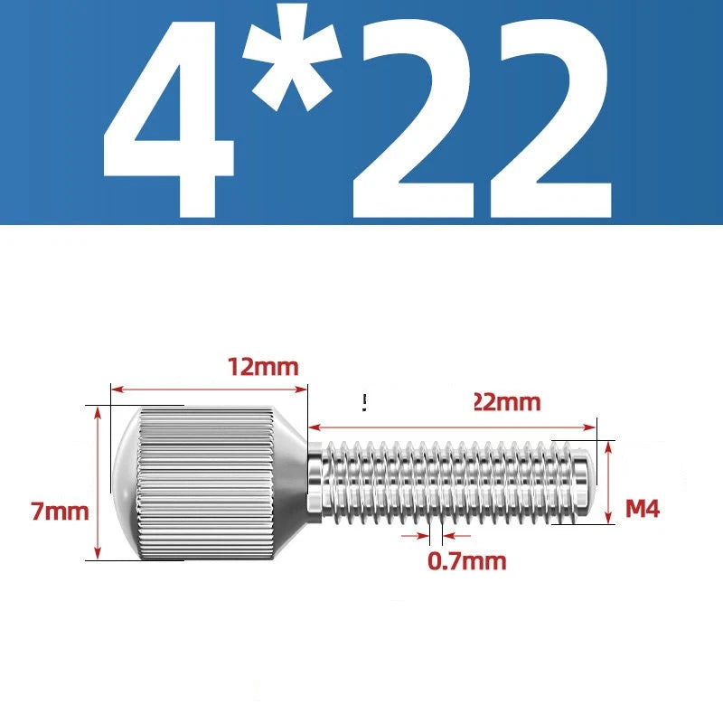 Knurled Thumb Screws – 304 Stainless Steel Small Head Thumbscrew Bolts M2–M8