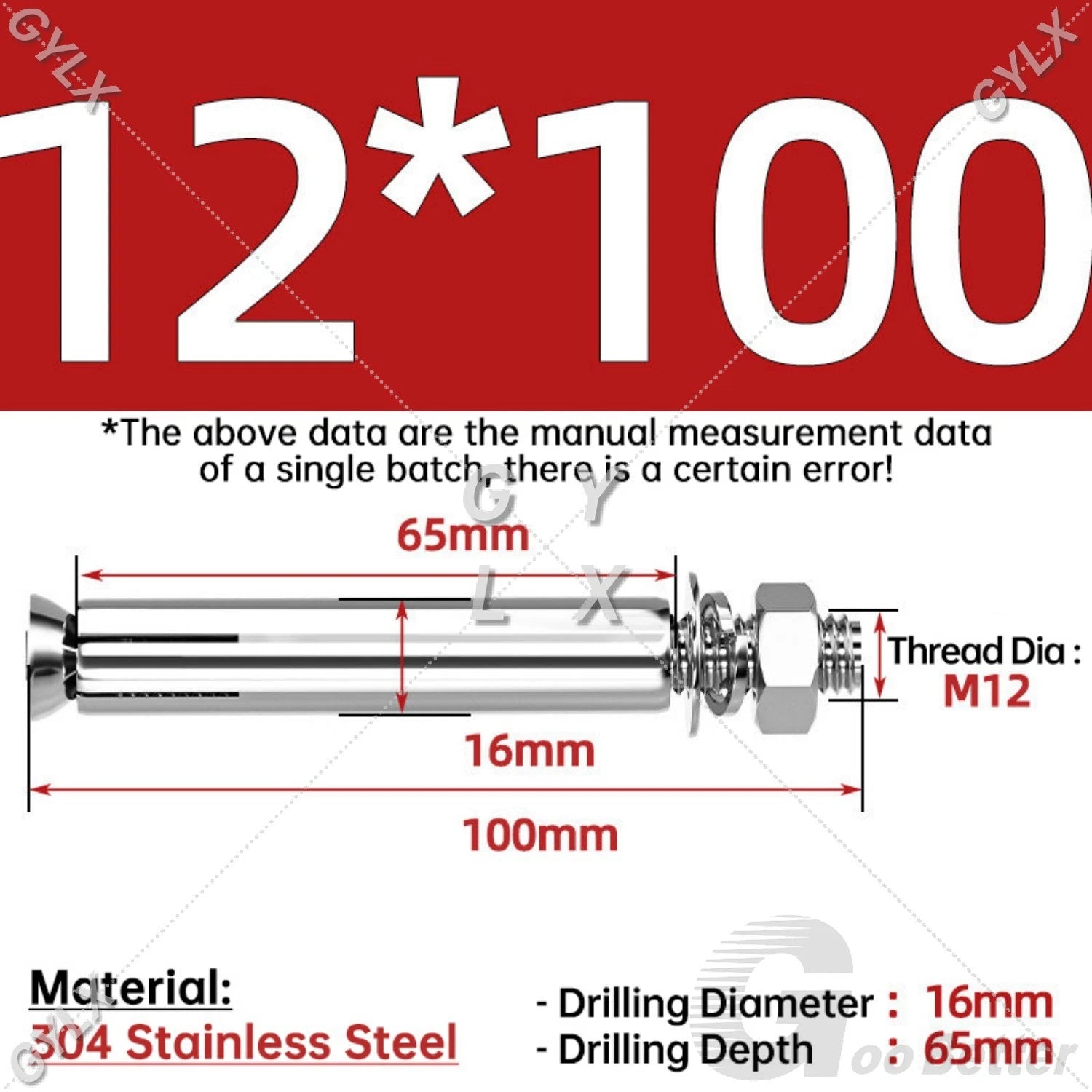 Concrete Expansion Bolts Wall Anchor Screws — M6 to M20 | Stainless Steel & Zinc Plated