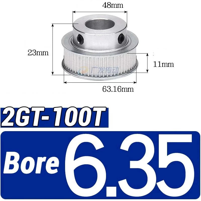 GT2 Timing Belt Pulley 16-100 Teeth 6-10mm Teeth Width Bore 3mm-25mm For 3D