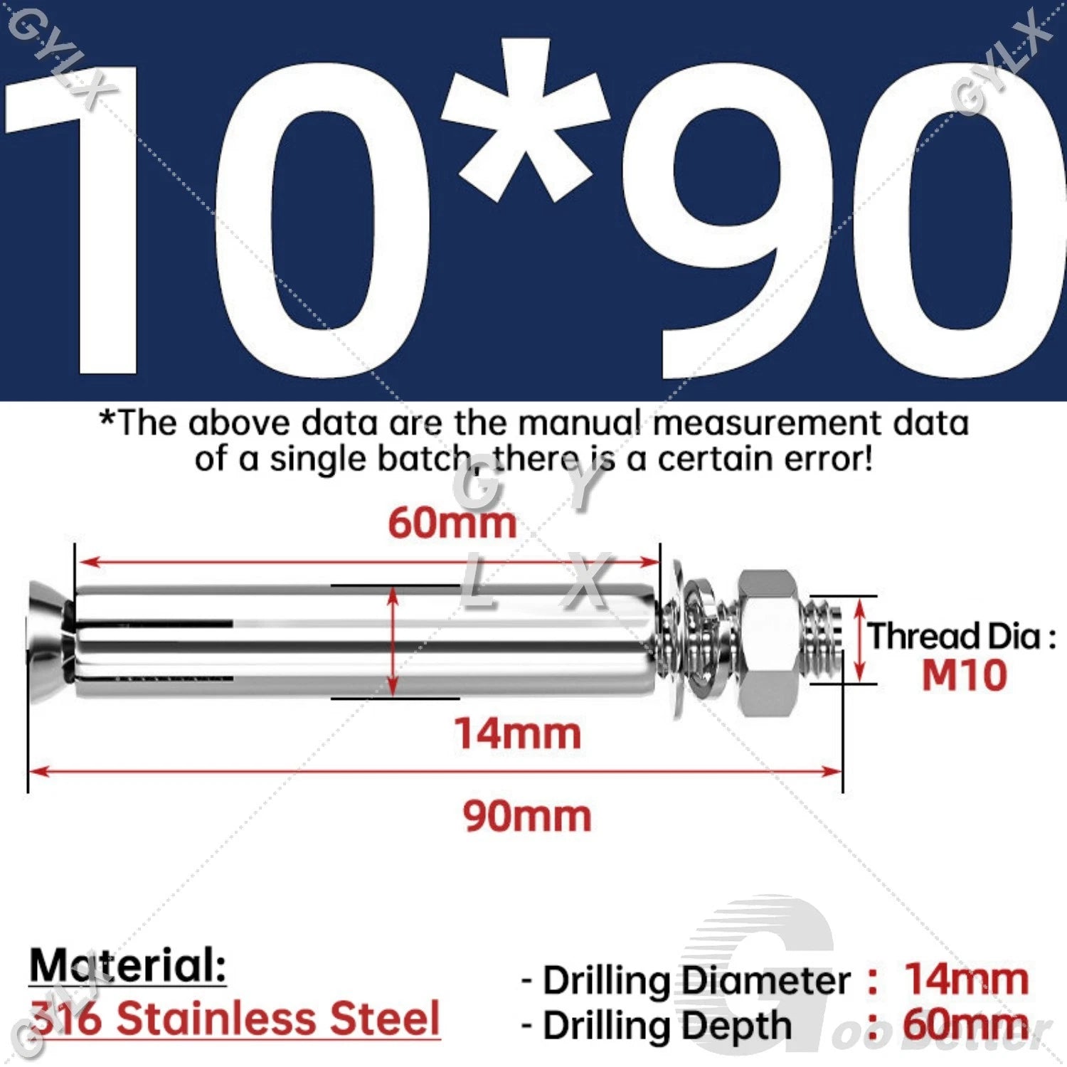 Concrete Expansion Bolts Wall Anchor Screws — M6 to M20 | Stainless Steel & Zinc Plated