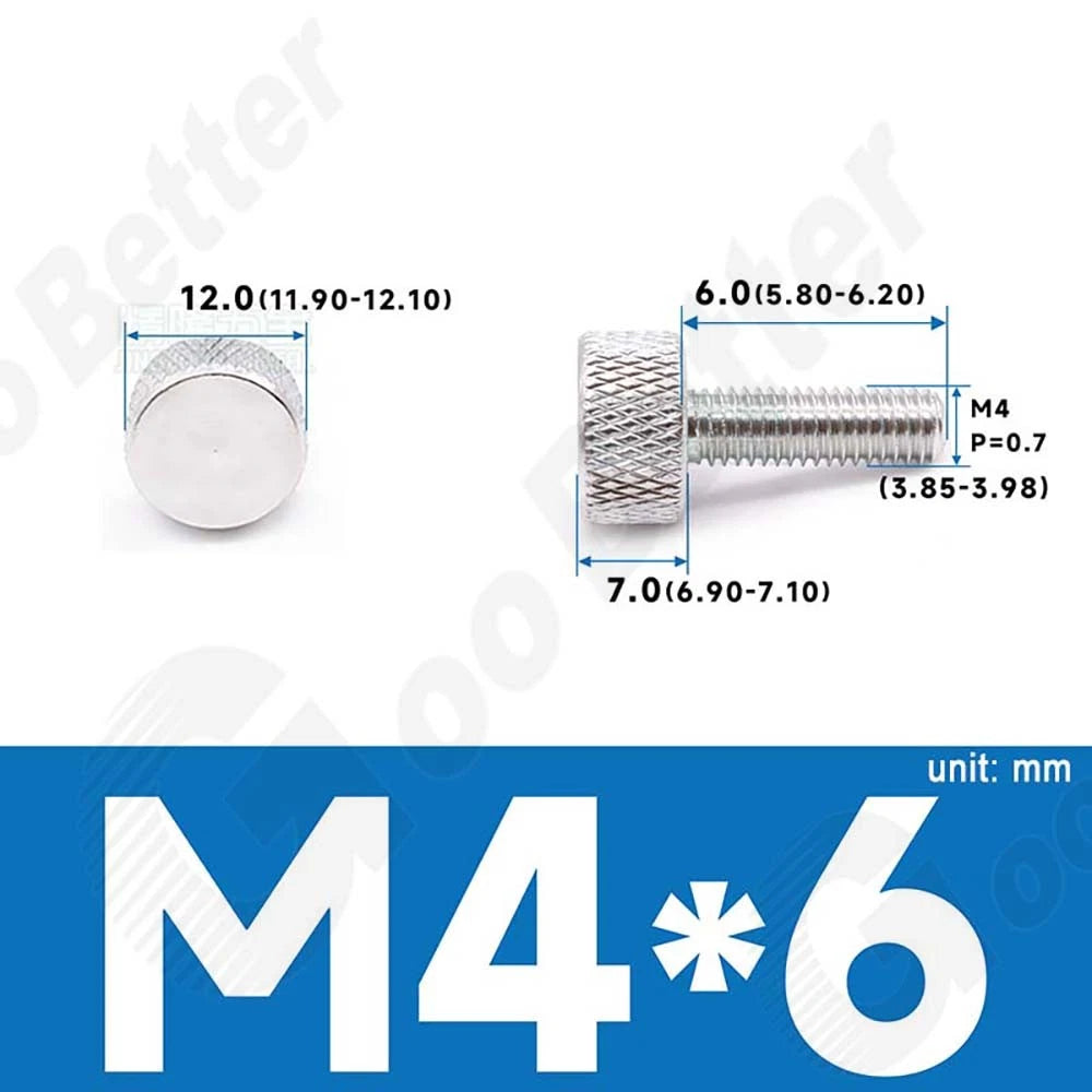M3 M4 Knurled Thumb Screws – Aluminum Alloy Flat Head Hand Knob Bolts