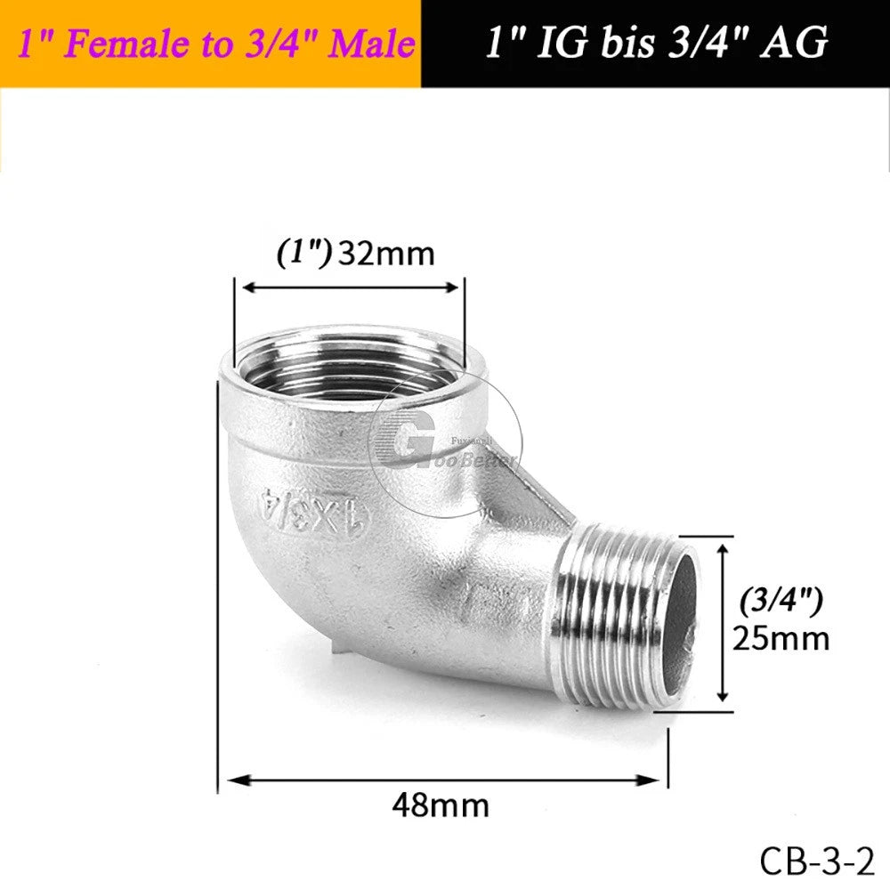 A2 Stainless Steel BSP Reducer Elbow Pipe Fittings | 1/8" to 4" Male Female