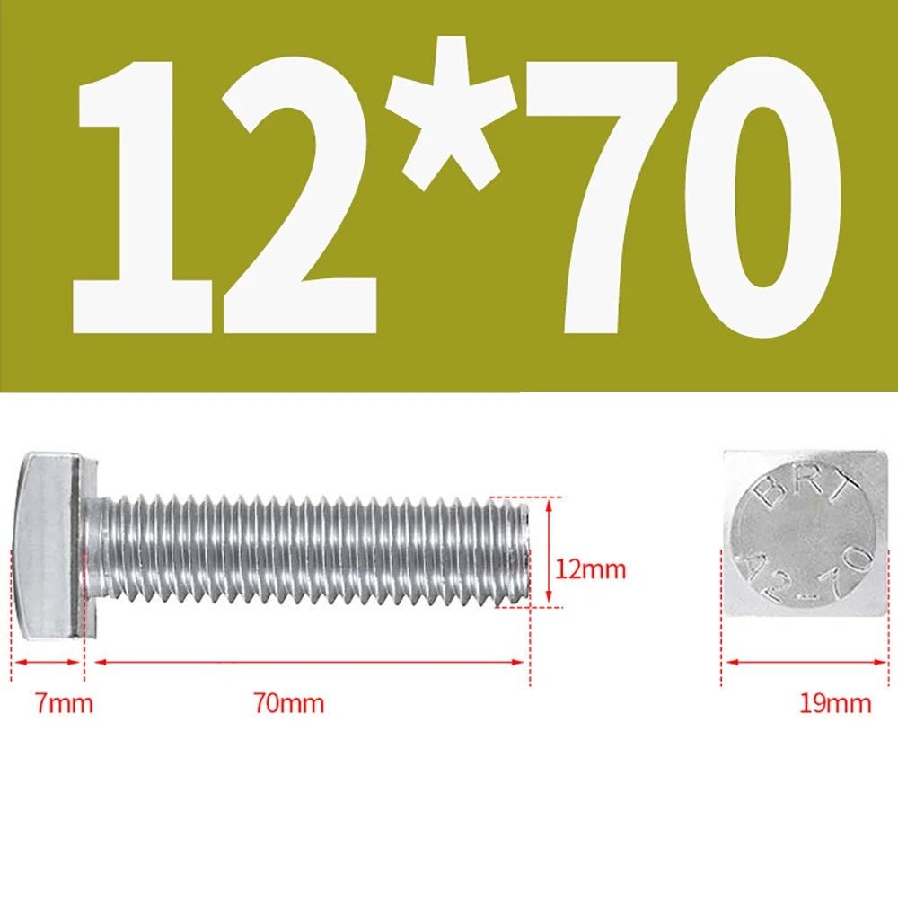 M8 M10 M12 Square Head Bolts Full Threaded 304 Stainless Steel 12–100mm - HomeDIYer