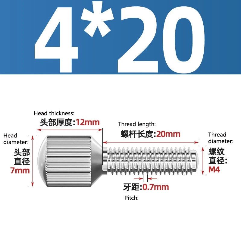 A2 Stainless Steel Knurled Thumb Screws – Small Head, Hand Tighten Fasteners (M2 to M8) - HomeDIYer