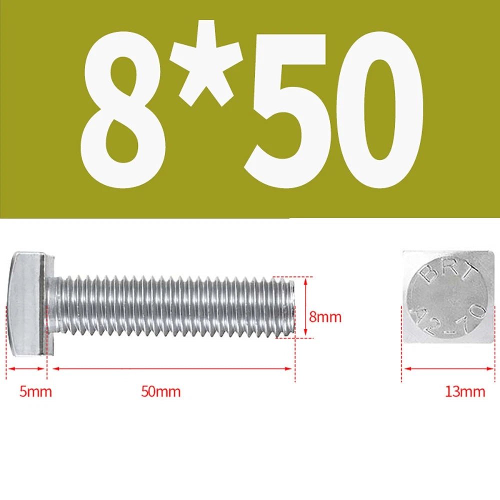 M4 M5 M6 M8 Square Head Bolts Full Thread 304 Stainless Steel — 12 to 80mm - HomeDIYer