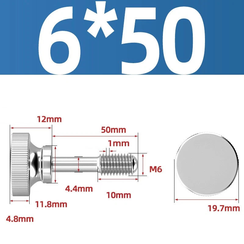 Knurled Thumb Screws Stainless Steel — M2 M2.5 M3 M4 M5 M6 M8 M10 Hand Knob Bolts