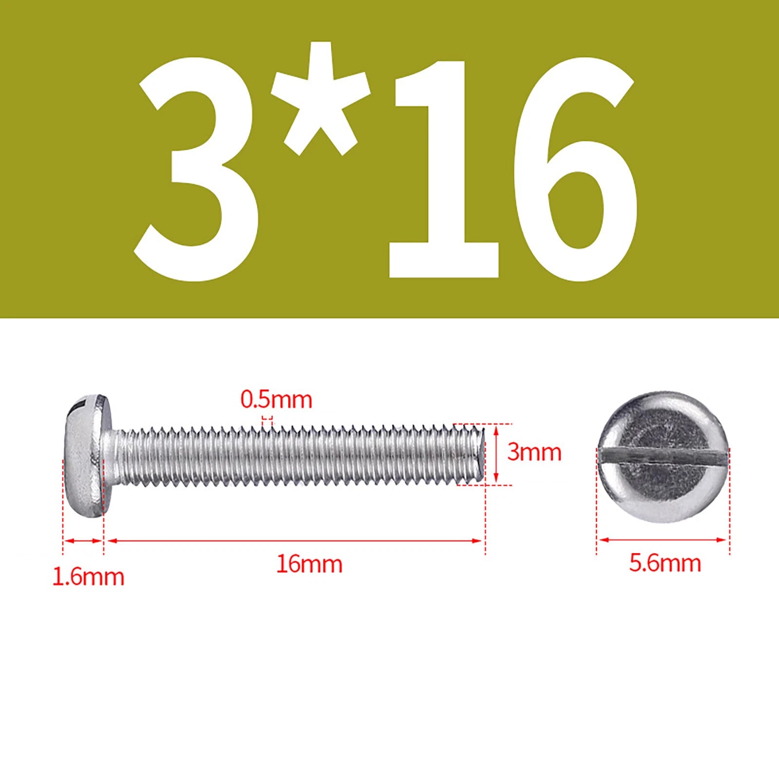 M1.6 to M10 Slotted Cheese Head Machine Screws | A2 Stainless Steel DIN 84