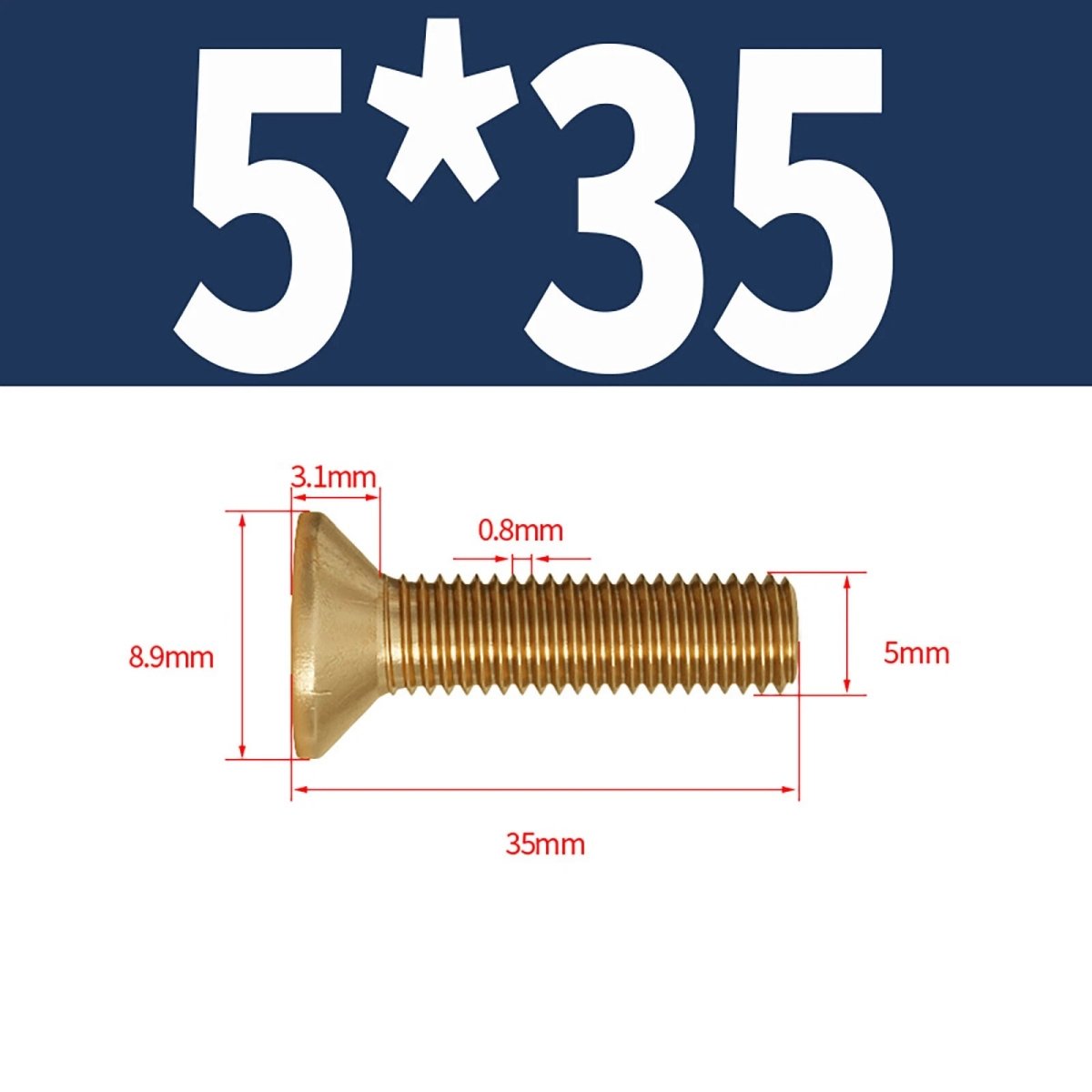 Brass Pozi Countersunk Machine Screws DIN 965 M2 - M8 Flat Head - HomeDIYer