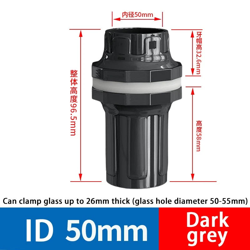 PVC Aquarium Elbow 90° Threads Tank Filter Connection Water Fittings ID 20-50mm