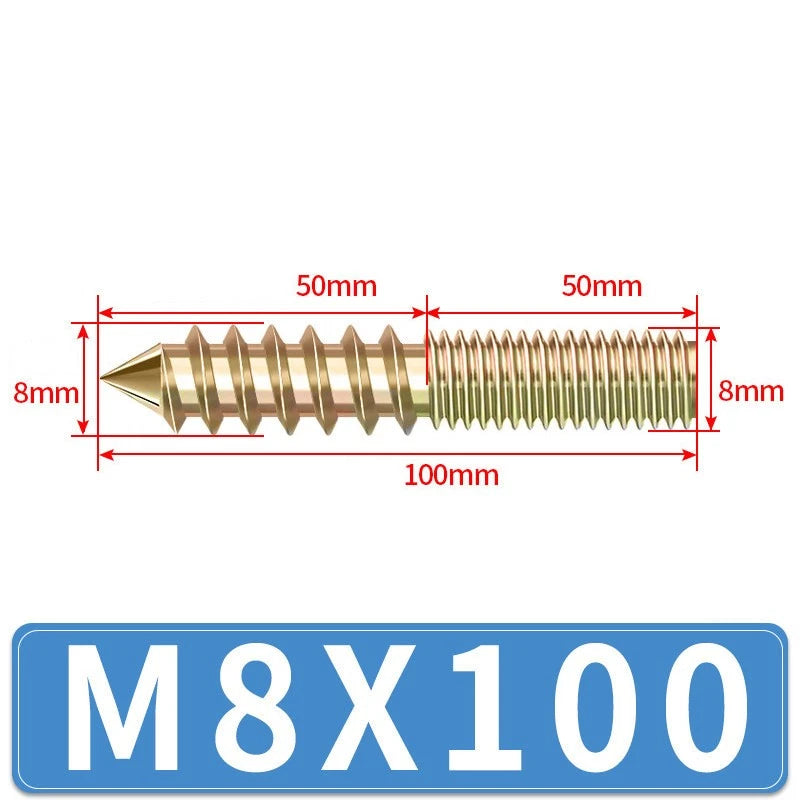 M4 M5 M6 M8 M10 M12 WOOD TO METAL DOWELS DOUBLE ENDED THREADED FURNITURE SCREWS
