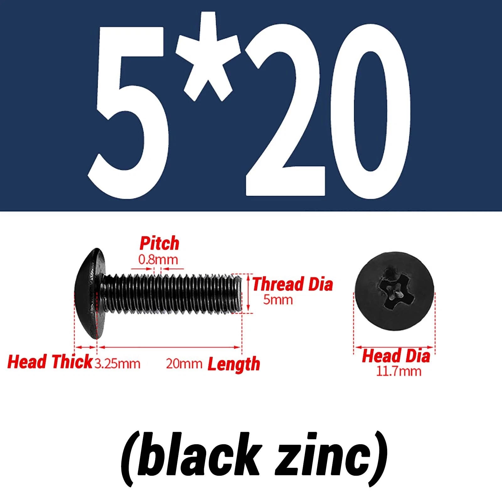 M2–M6 Pan Head Self‑Tapping Sheet Metal Screws – Black Oxide Carbon Steel