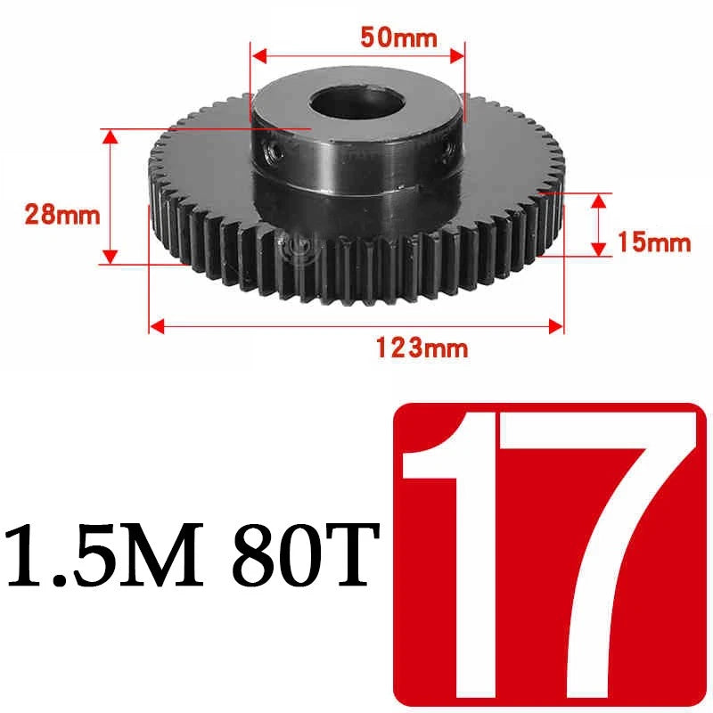 Spur Gears 1.5 Mod Transmission Gear With Step 45#Steel Pinion Motor Gear 30/80T