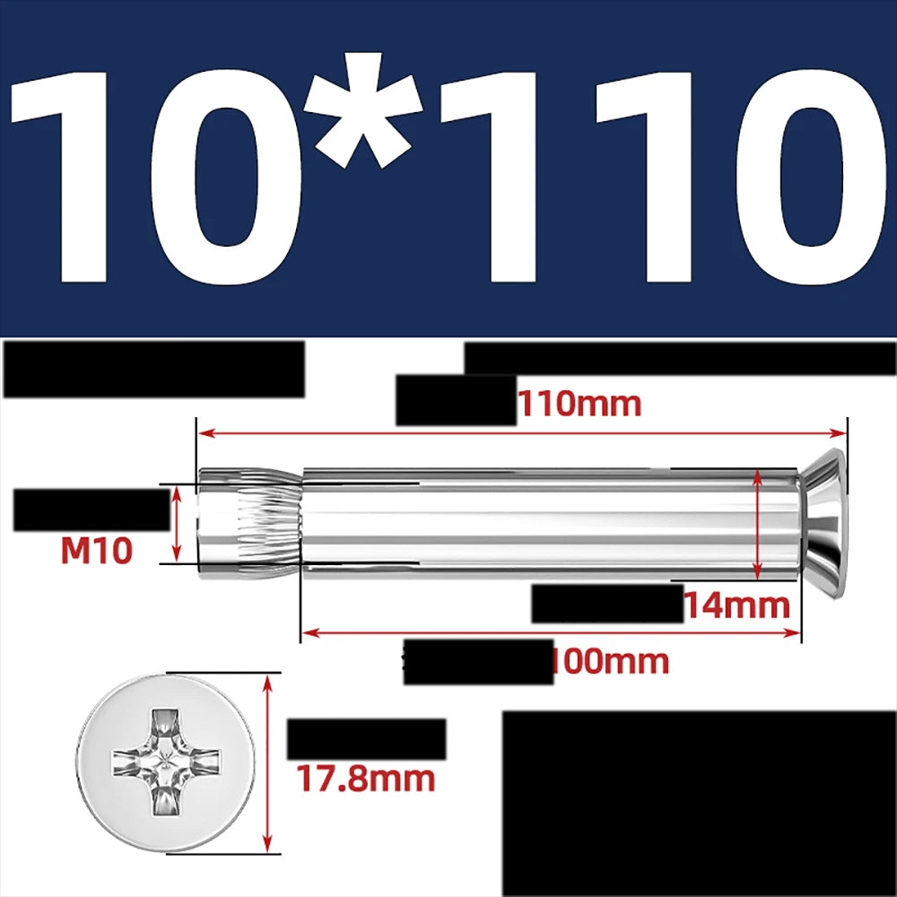 Sleeve Anchor Countersunk Phillips Expansion Bolts M6–M12 | 304/201 SS & Zinc