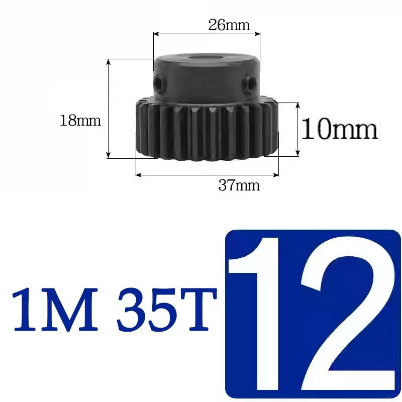 Spur Gears 1 Mod Transmission Gear With Step 45# Steel Pinion Motor Gear 30T~44T