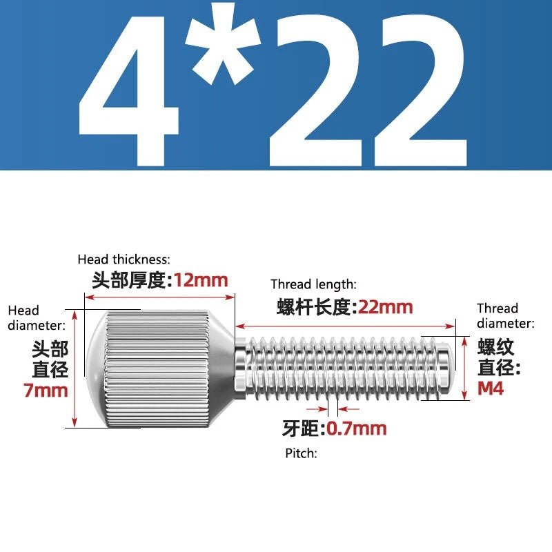 A2 Stainless Steel Knurled Thumb Screws – Small Head, Hand Tighten Fasteners (M2 to M8) - HomeDIYer