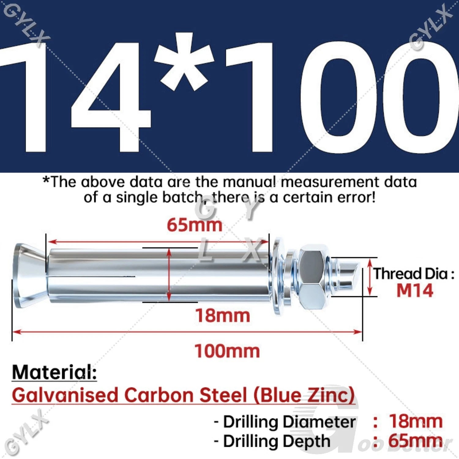 Concrete Expansion Bolts Wall Anchor Screws — M6 to M20 | Stainless Steel & Zinc Plated