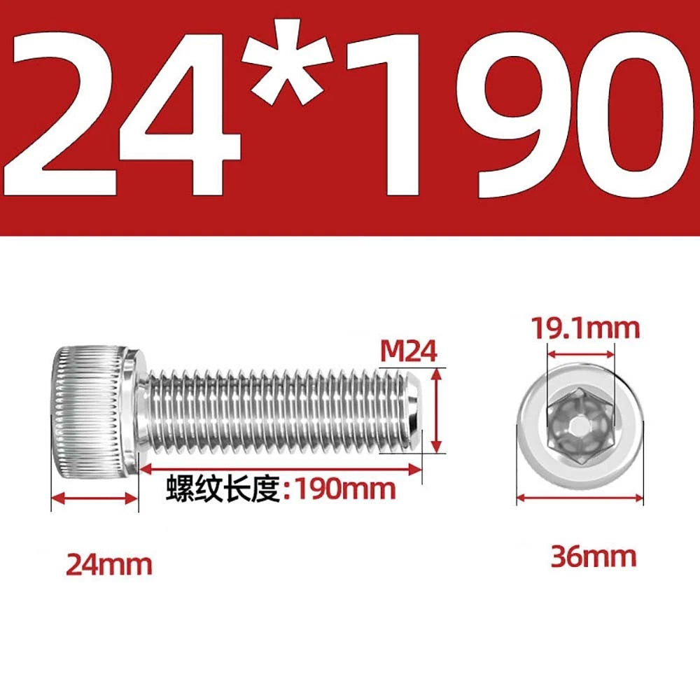 Socket Head Cap Screws – A2 Stainless Steel, M6 to M24, Hex Drive (DIN 912)