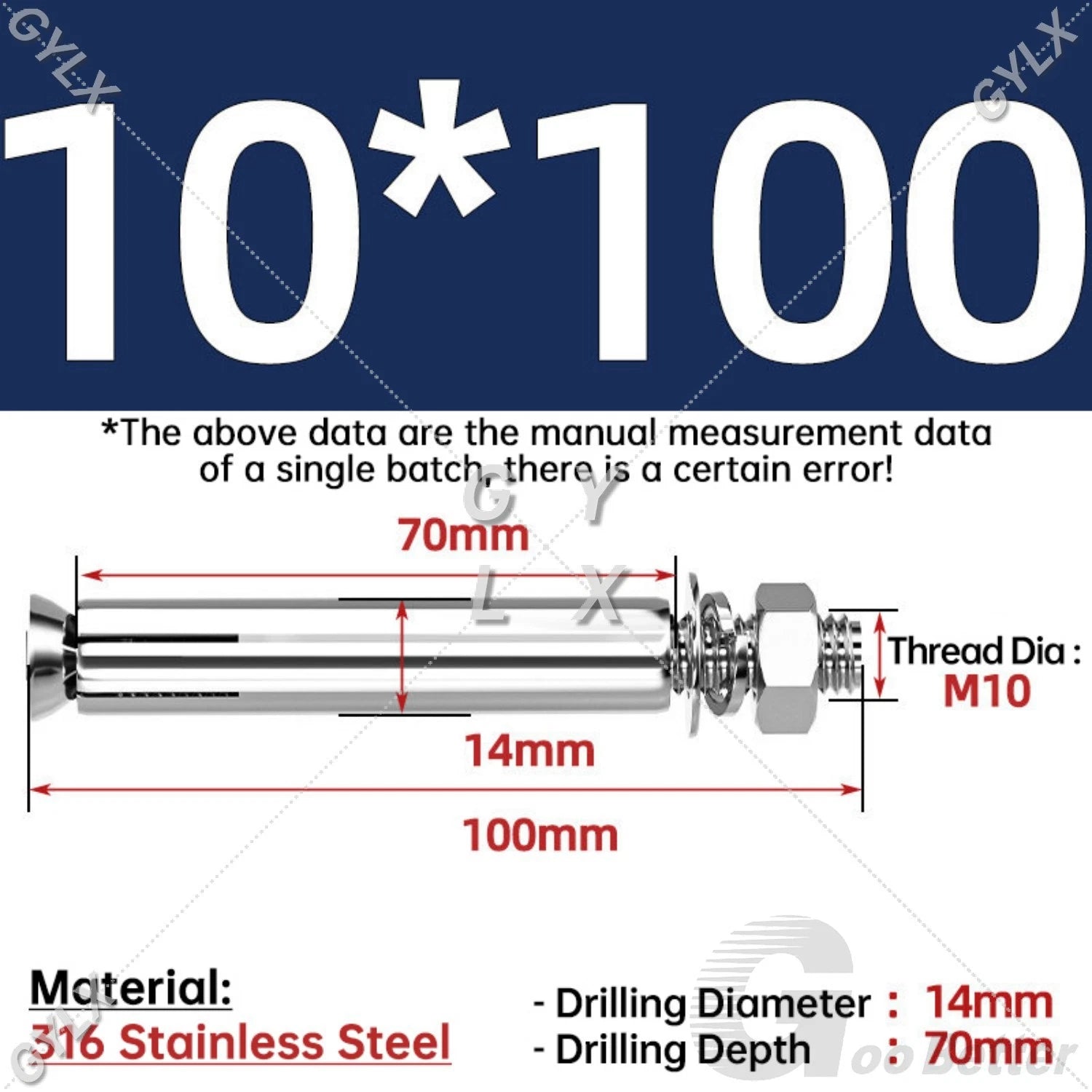 Concrete Expansion Bolts Wall Anchor Screws — M6 to M20 | Stainless Steel & Zinc Plated