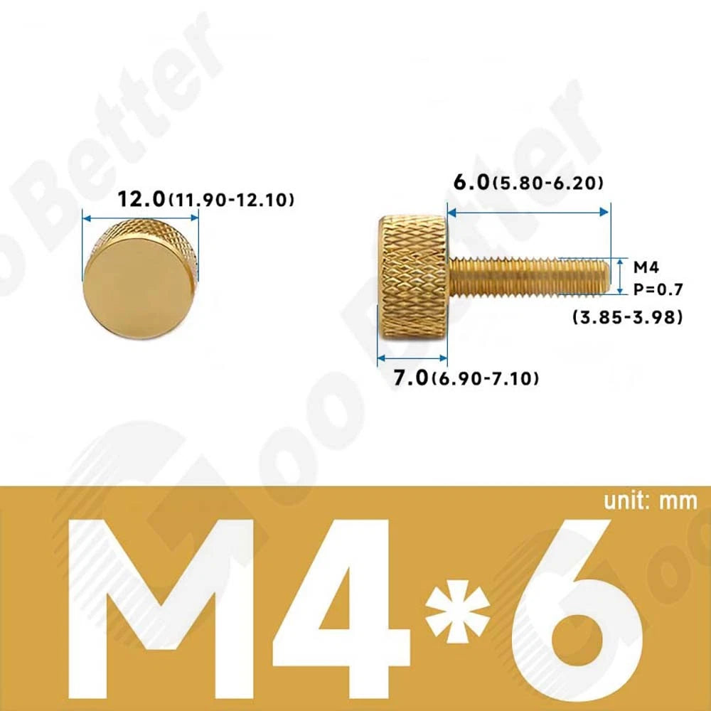 M3 M4 Knurled Thumb Screws – Aluminum Alloy Flat Head Hand Knob Bolts