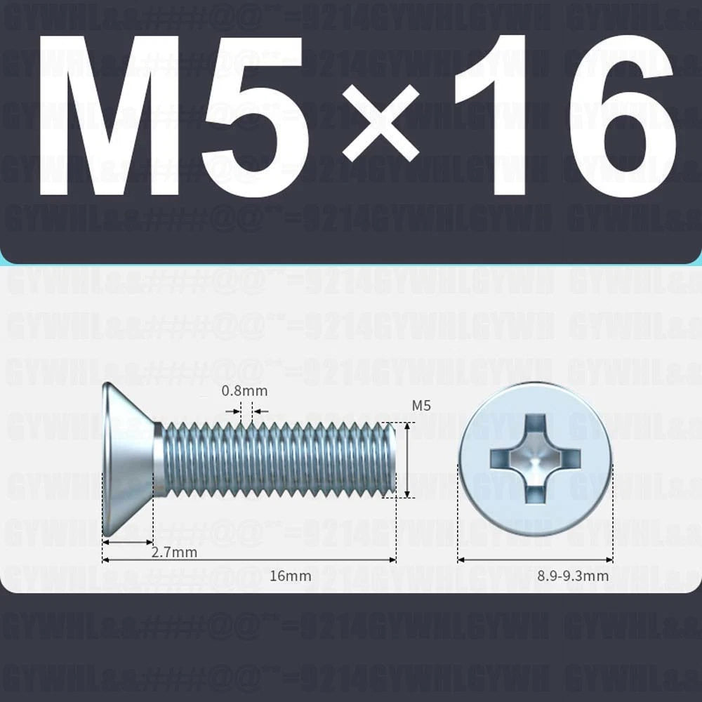 M3–M12 Zinc Plated Phillips Countersunk Machine Screws DIN 965 | Flat Head Bolts