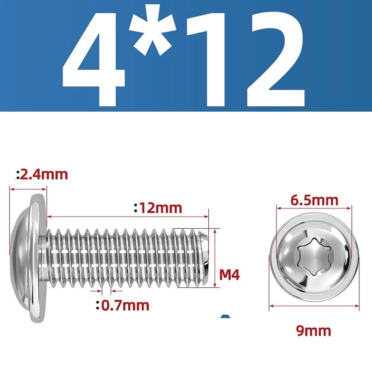 Torx Flanged Button Head Screws — 18 - 8 Stainless Steel, ISO 7380 - 2, M2 to M8 - HomeDIYer