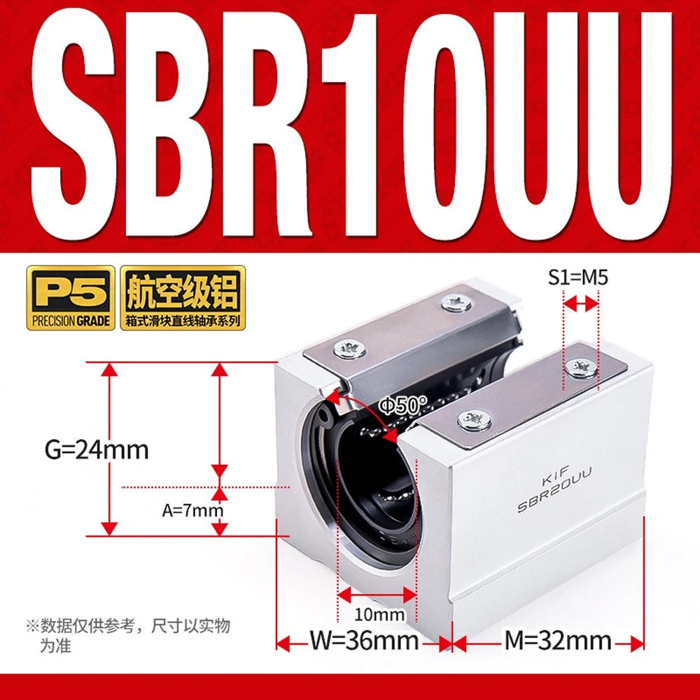 SCS/SBR/TBR/SC-VUU Linear Motion Ball Bearings Diameter 8~60mm Slide Bushing CNC