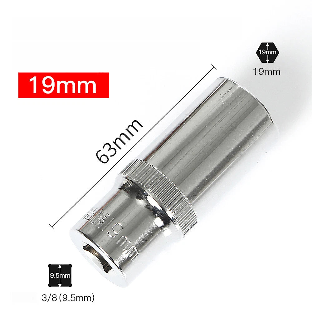 3/8" 6mm-24mm Hex Socket Drive Screwdriver Drill Set Ratchet Wrench Adapter Rod