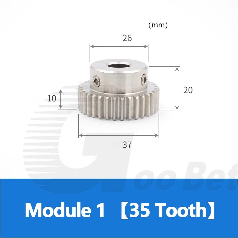 Mod 0.5 1 1.5 2 Precision Spur Gear Stainless Steel with Hub 12 Tooth - 60 Tooth