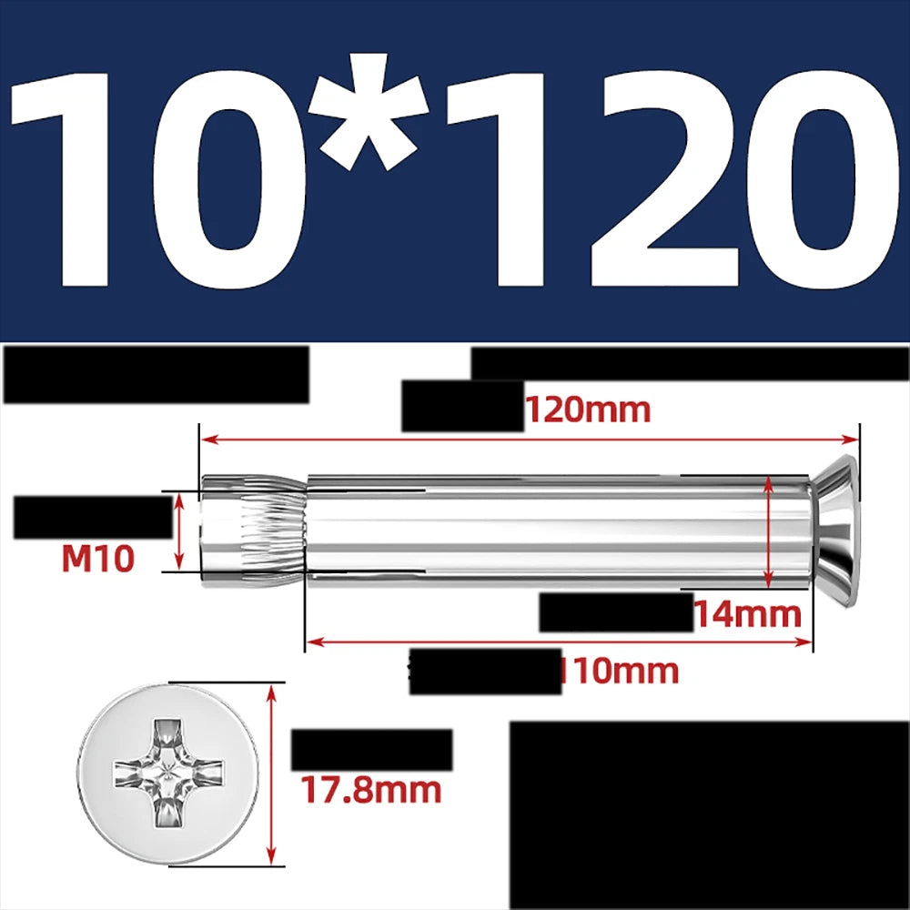 Sleeve Anchor Countersunk Phillips Expansion Bolts M6–M12 | 304/201 SS & Zinc