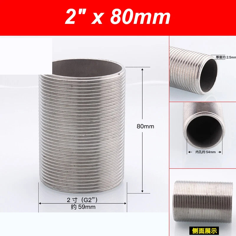 A2 Stainless Steel Male Threaded Rod Connector Stud — Pipe Fitting Bar