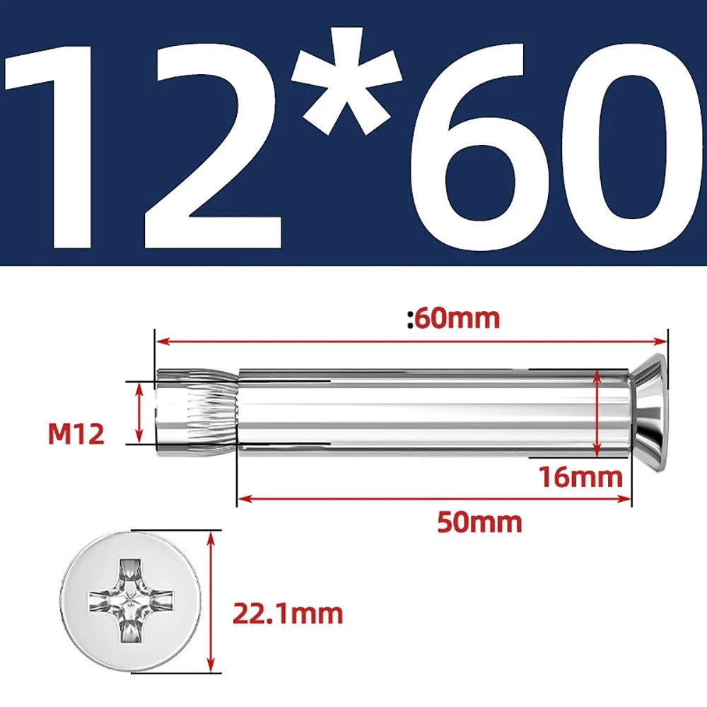 Sleeve Anchor Countersunk Phillips Expansion Bolts M6–M12 | 304/201 SS & Zinc