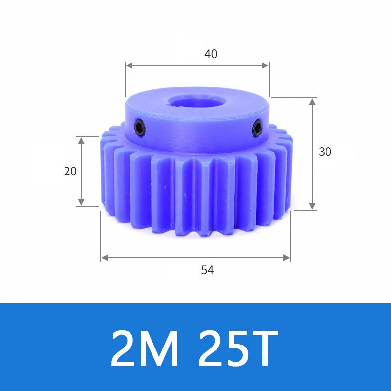 Blue Nylon Spur Gears 1/1.5/2/3Mod Transmission Gear 12-60T With Step Motor Gear