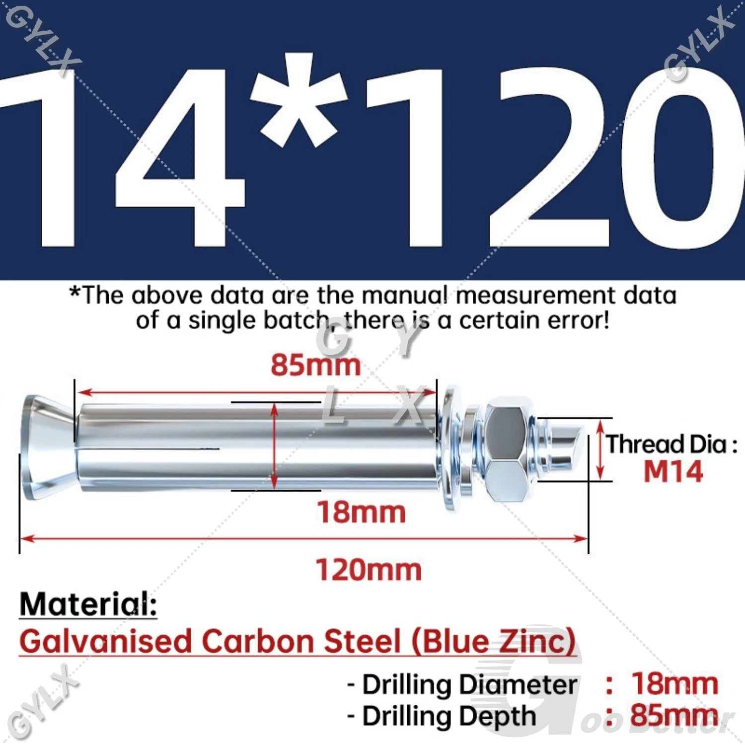 Concrete Expansion Bolts Wall Anchor Screws — M6 to M20 | Stainless Steel & Zinc Plated