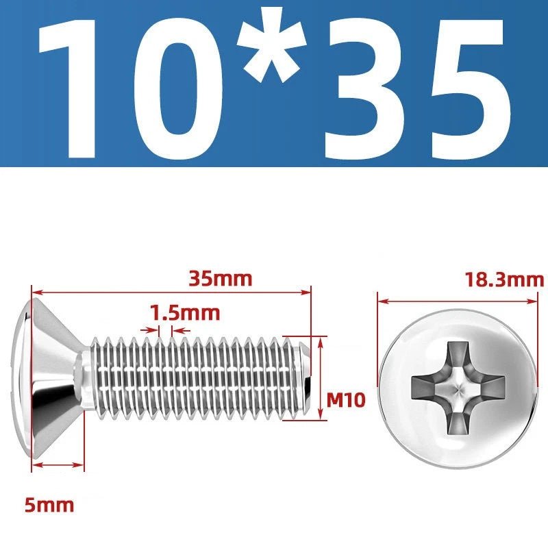 Phillips Oval Head Machine Screws Stainless Steel — M1.6 to M10, All Sizes - HomeDIYer