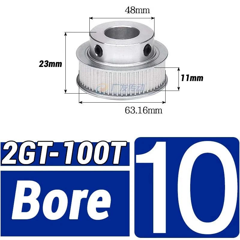 GT2 Timing Belt Pulley 16-100 Teeth 6-10mm Teeth Width Bore 3mm-25mm For 3D