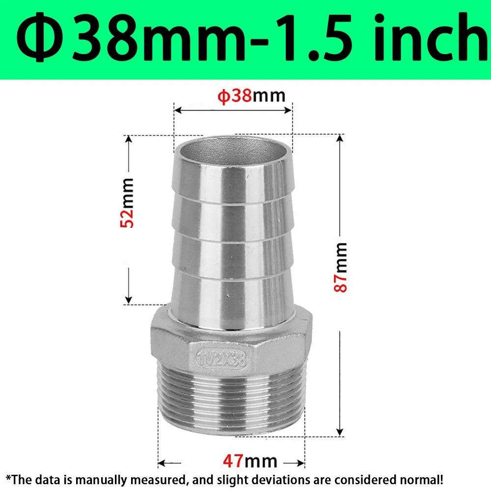 Male NPT Hose Barb Adapter Fittings – 316L Stainless Steel