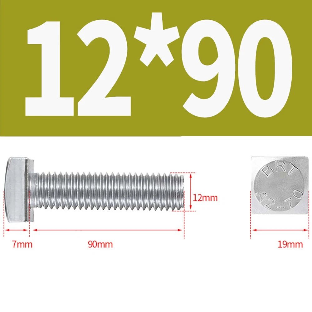 M8 M10 M12 Square Head Bolts Full Threaded 304 Stainless Steel 12–100mm - HomeDIYer
